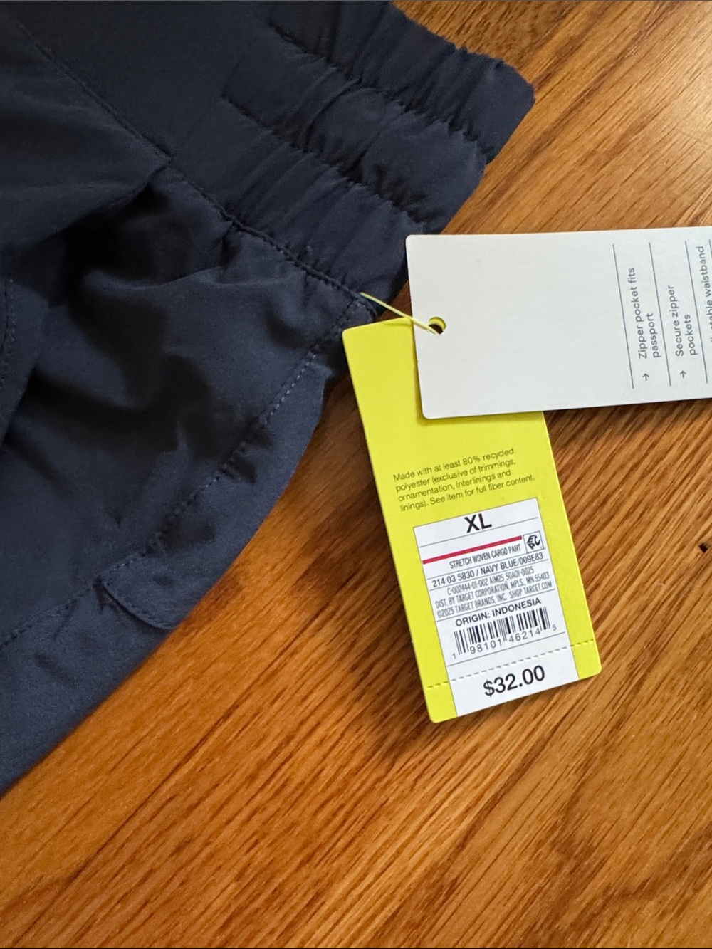 all in motion Women’s  Navy Elastic-Waist Cargo Joggers Pants active ankle - Picture 4 of 6